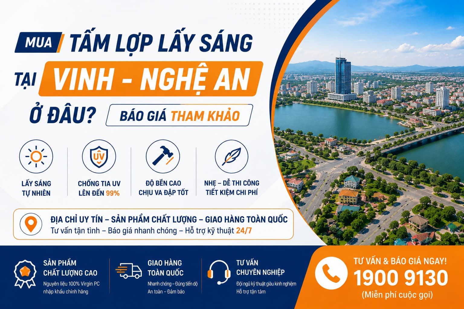 Mua Tấm Lợp Lấy Sáng Tại Vinh - Nghệ 