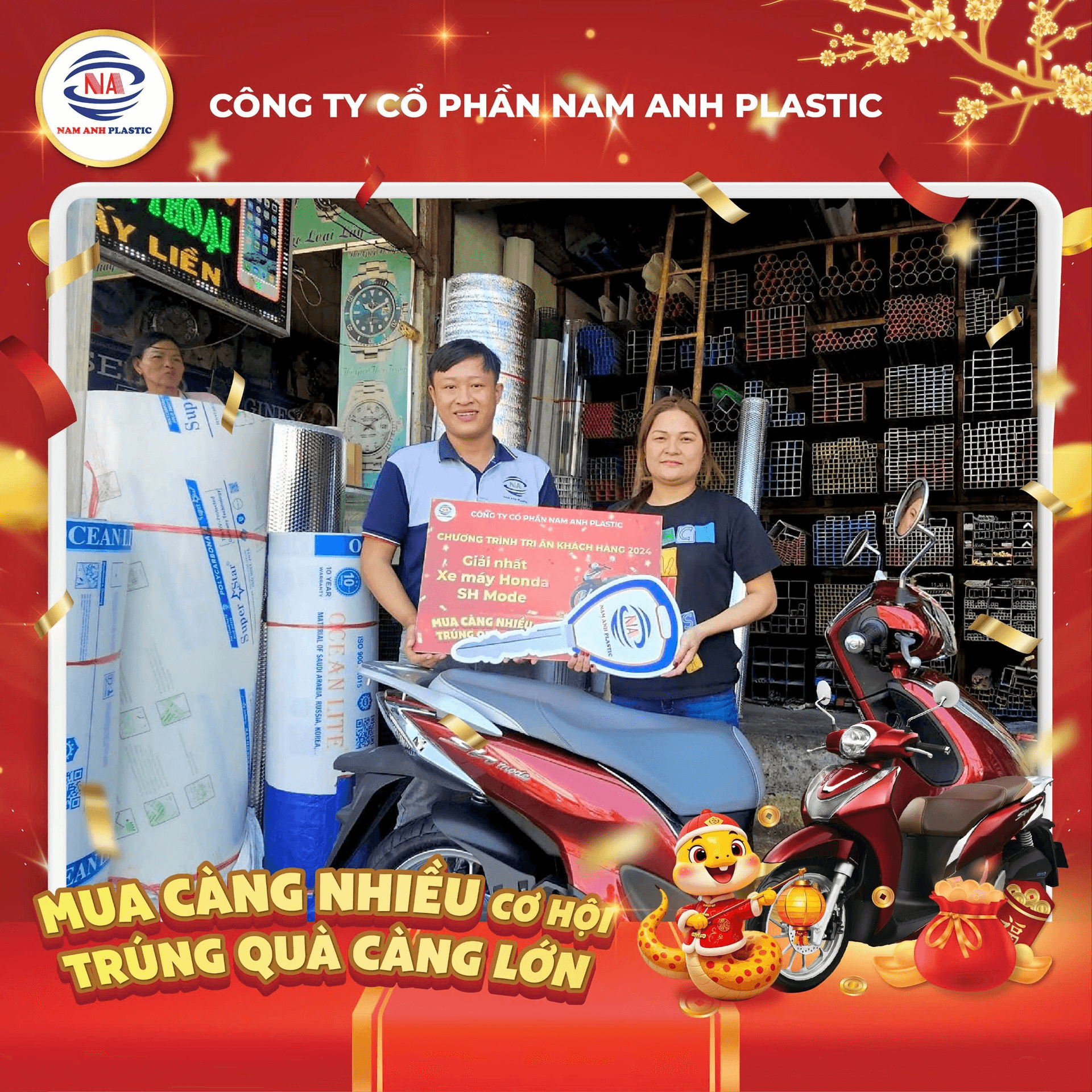 [MIỀN NAM] NAM ANH PLASTIC TRAO THƯỞNG CHƯƠNG TRÌNH “MUA CÀNG NHIỀU – CƠ HỘI TRÚNG QUÀ CÀNG LỚN” NĂM 2025