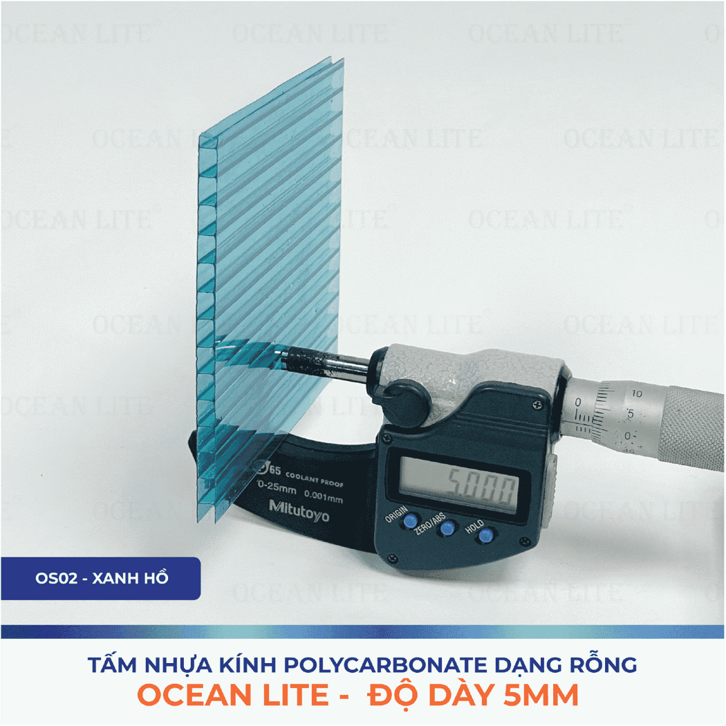 Tấm Polycarbonate Rỗng Ruột 5.0MM Ocean Lite