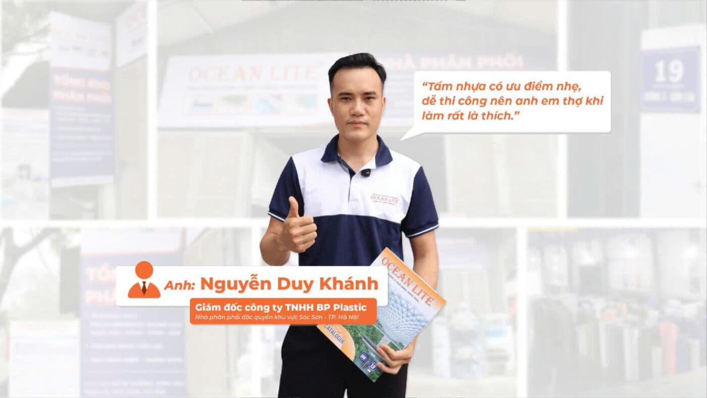 NPP độc quyền tấm nhựa Polycarbonate Ocean Lite tại Sóc Sơn