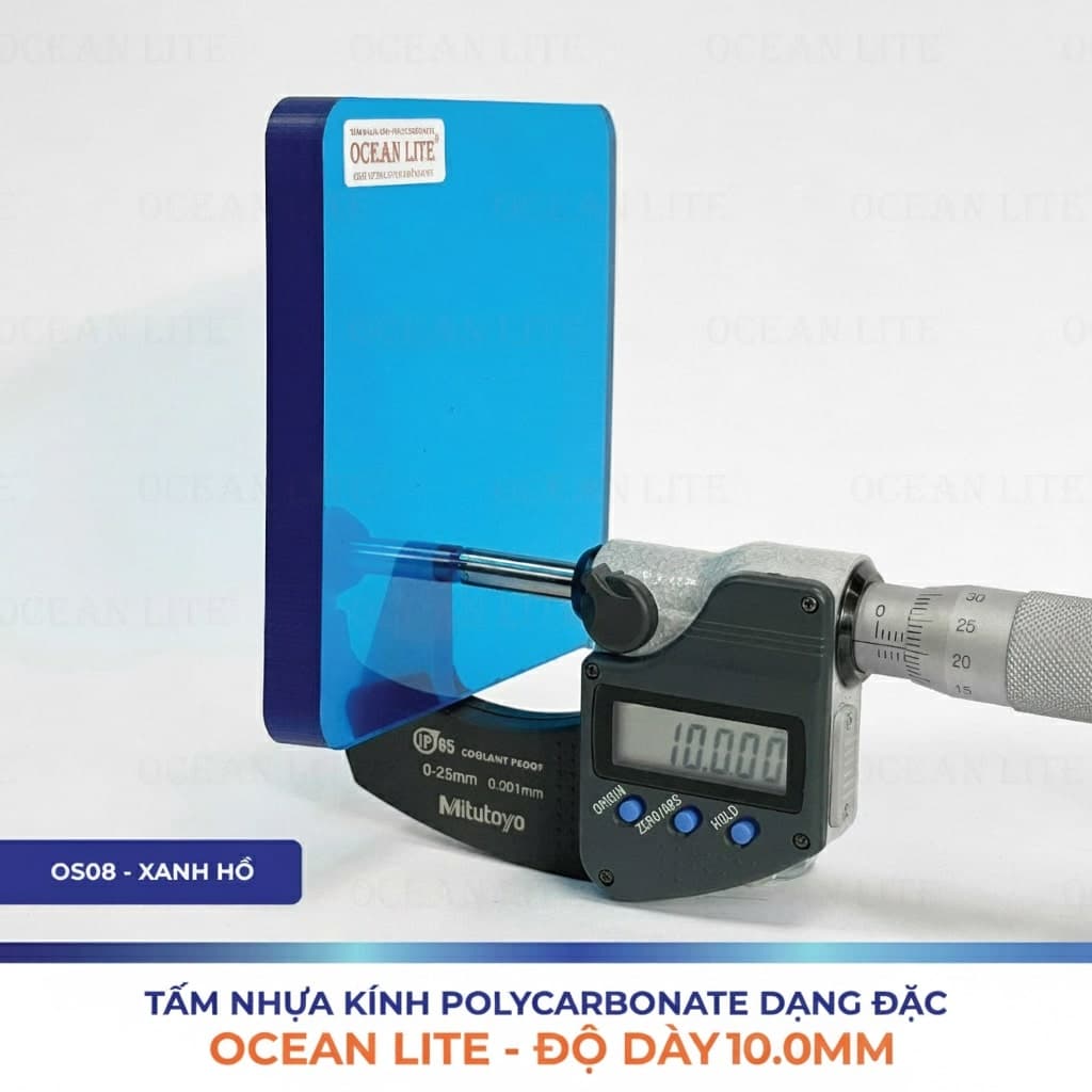 Tấm Polycarbonate Đặc Ruột 10MM Ocean Lite