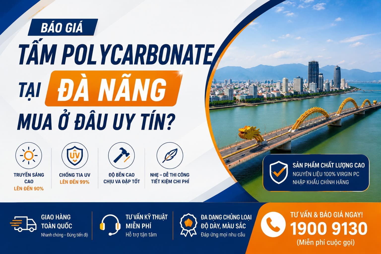  Báo Giá Tấm Polycarbonate Tại Đà Nẵng,Mua Ở Đâu Uy Tín?