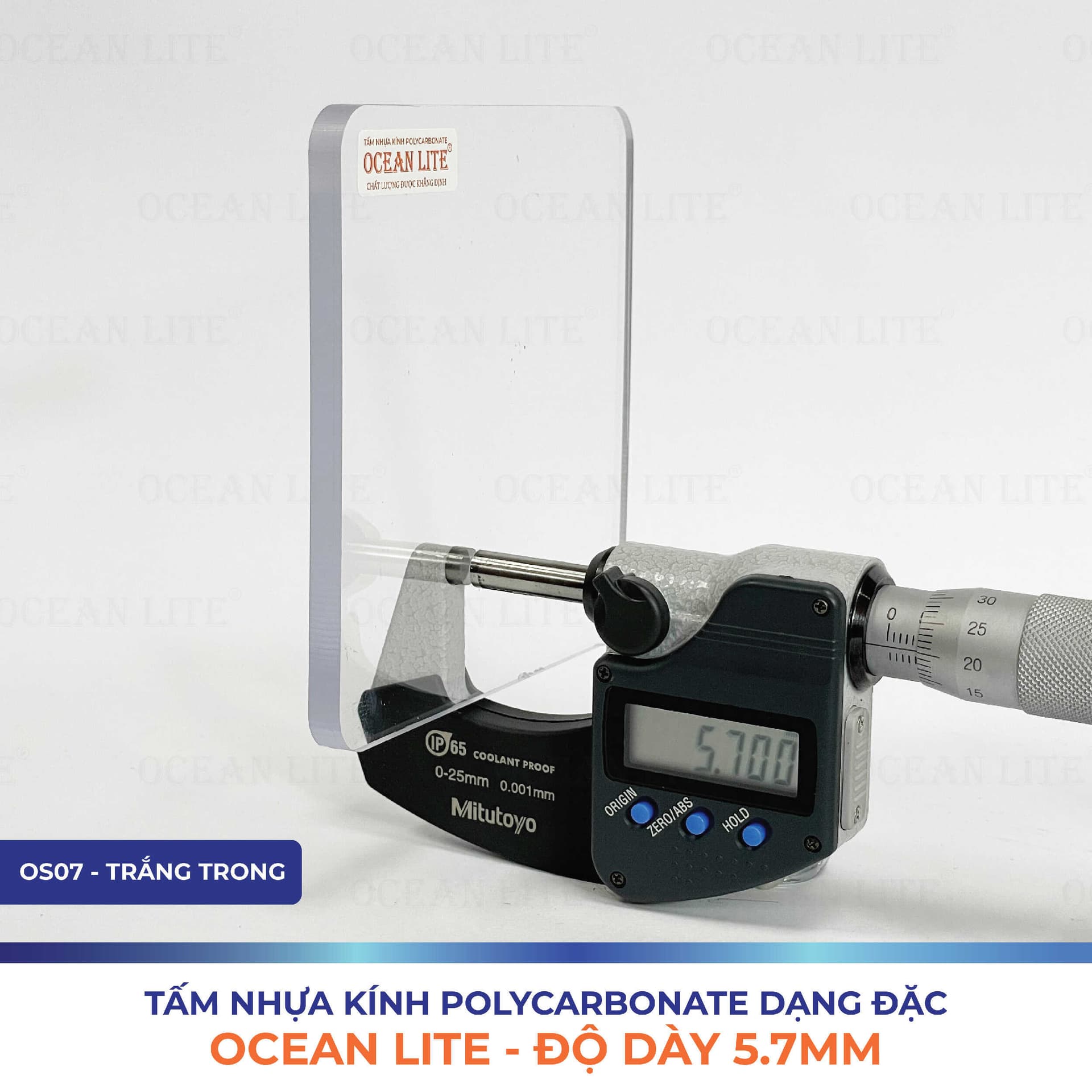 Tấm Polycarbonate Đặc Ruột 5.7MM Ocean Lite