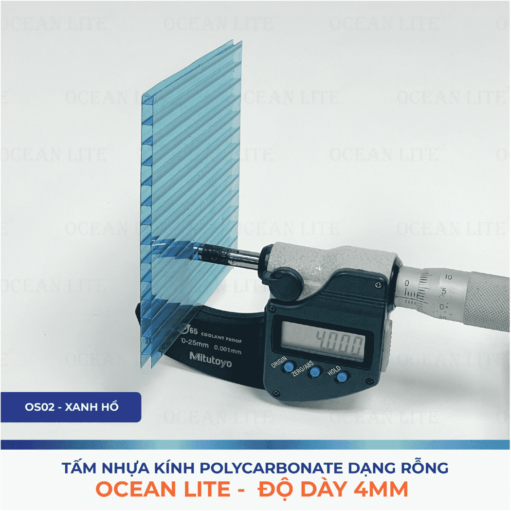 Tấm Polycarbonate Rỗng Ruột 4.0MM Ocean Lite