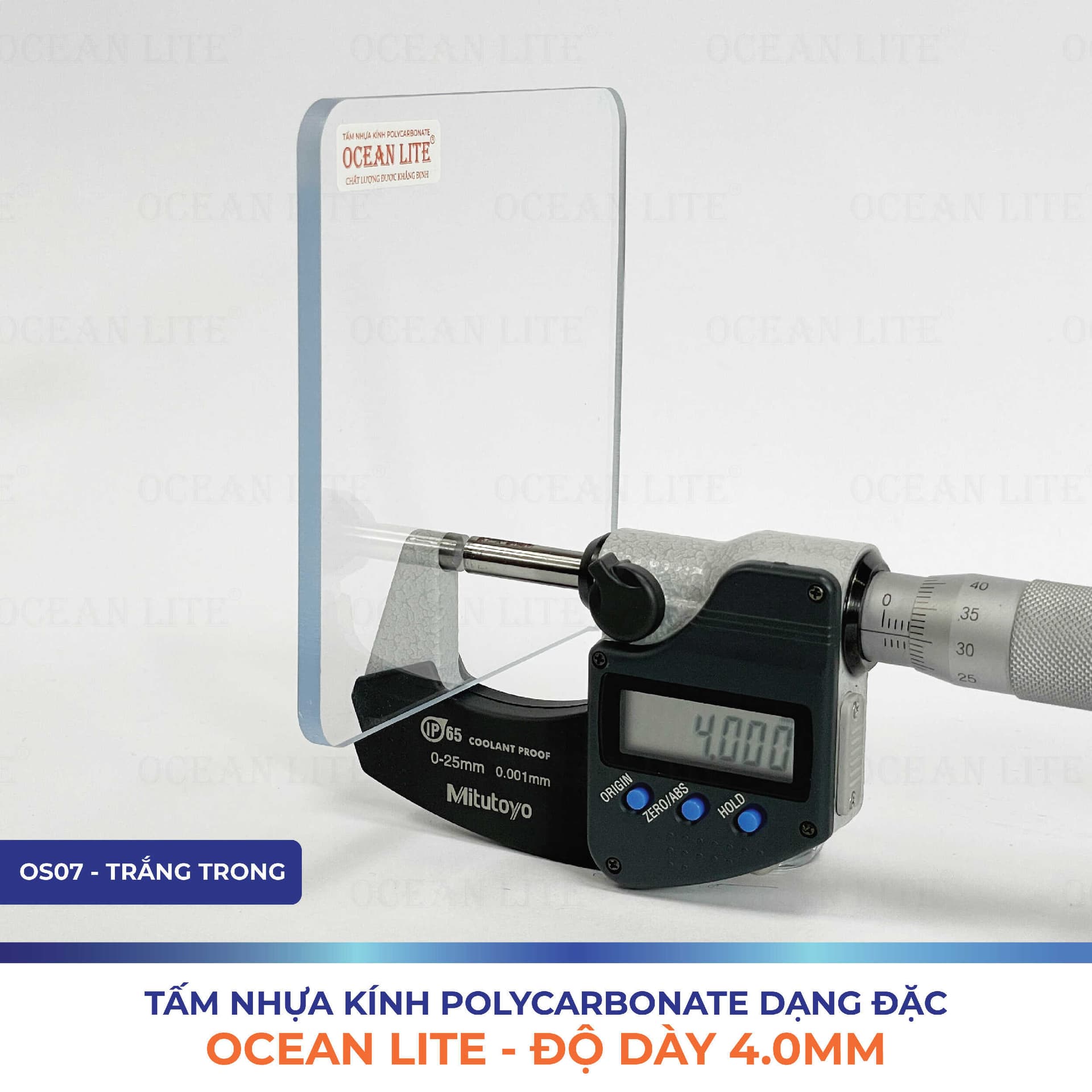 Tấm Polycarbonate Đặc Ruột 4MM Ocean Lite