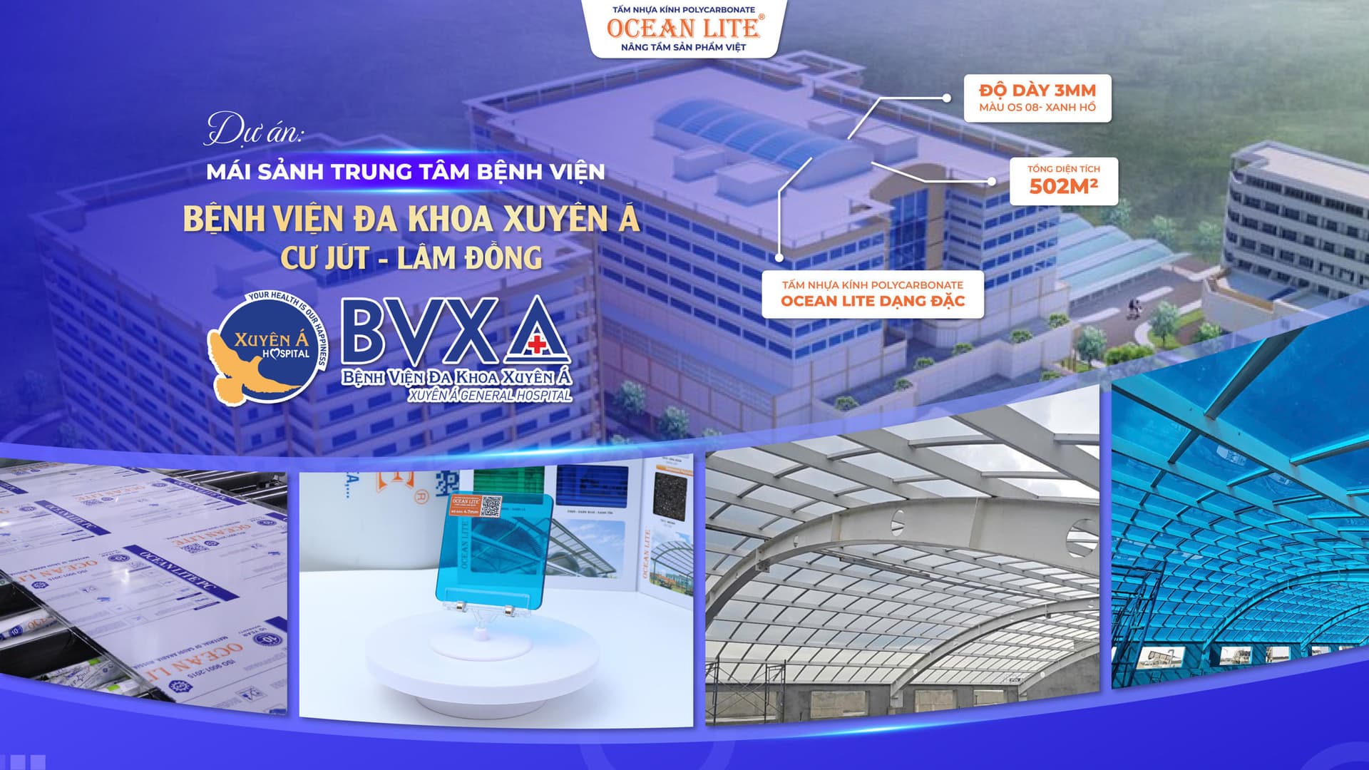 Mái sảnh Bệnh viện Đa khoa Xuyên Á