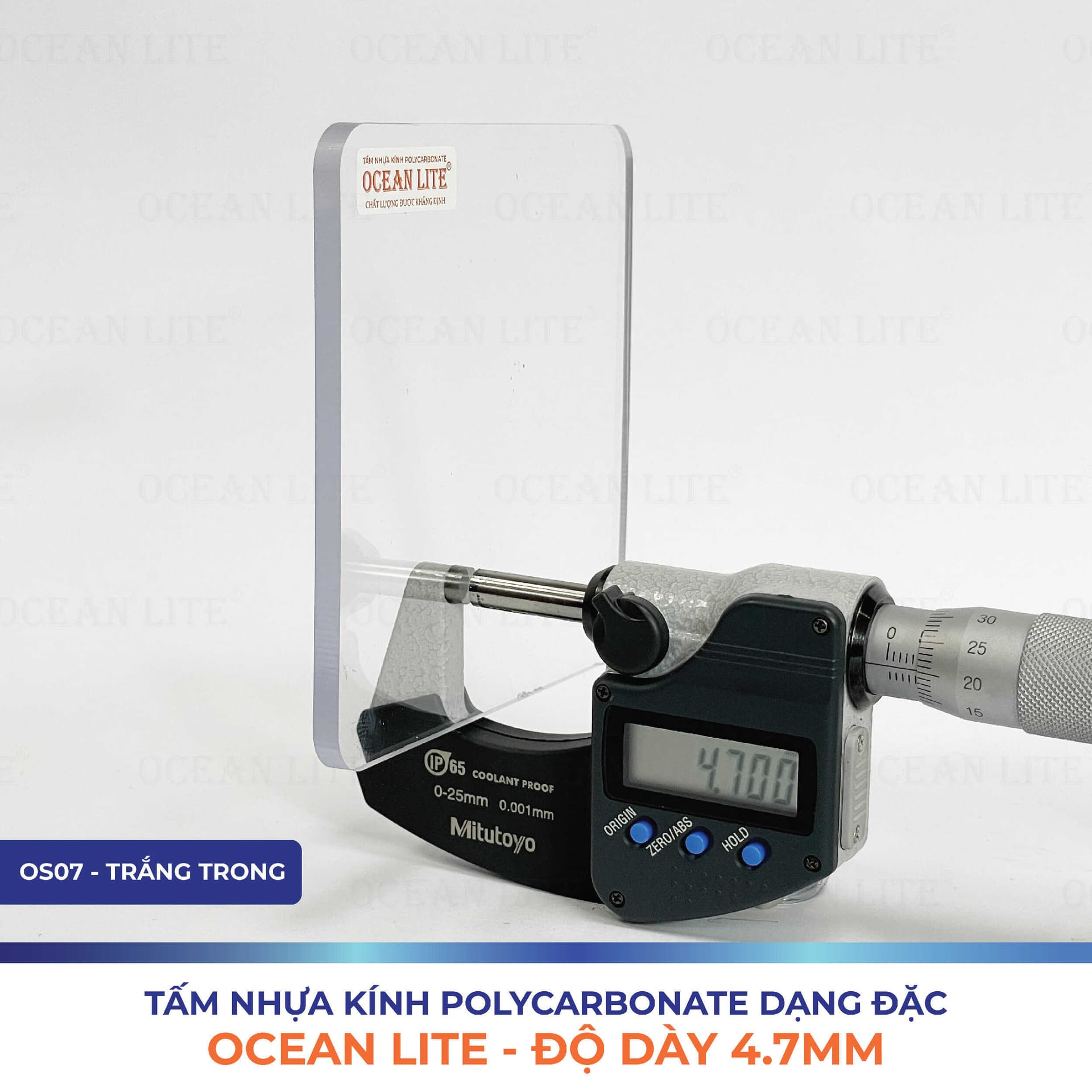 Tấm Polycarbonate Đặc Ruột 4.7MM Ocean Lite
