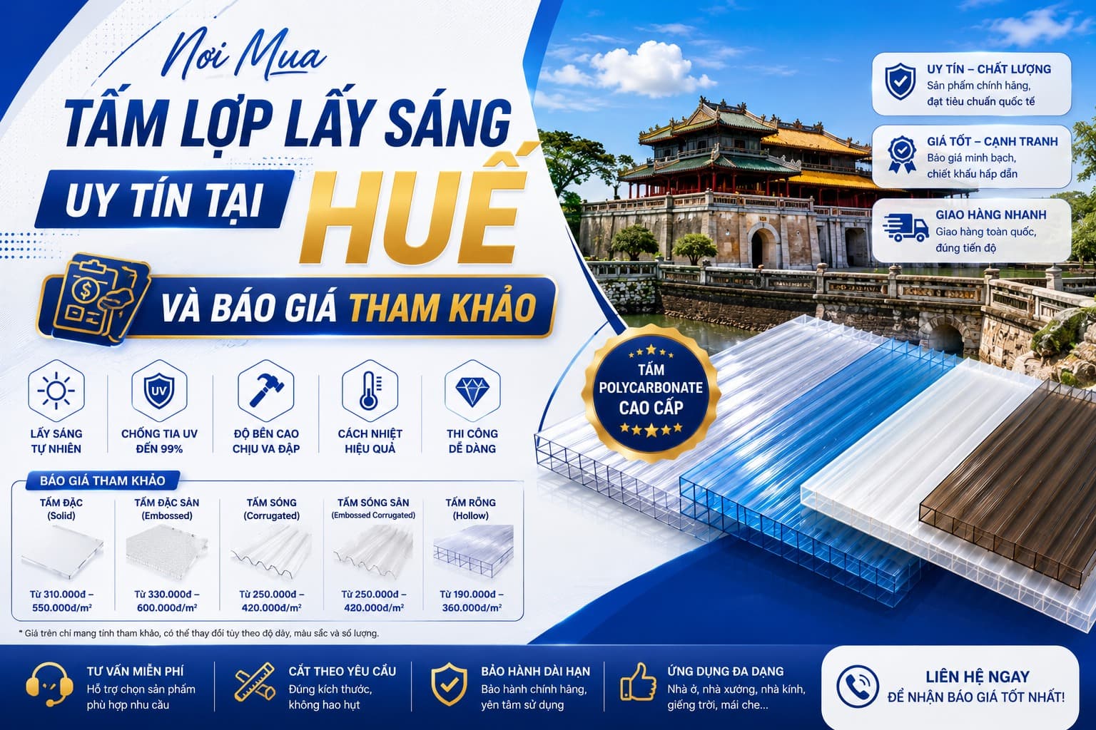 Nơi Mua Tấm Lợp Lấy Sáng Tại Huế 