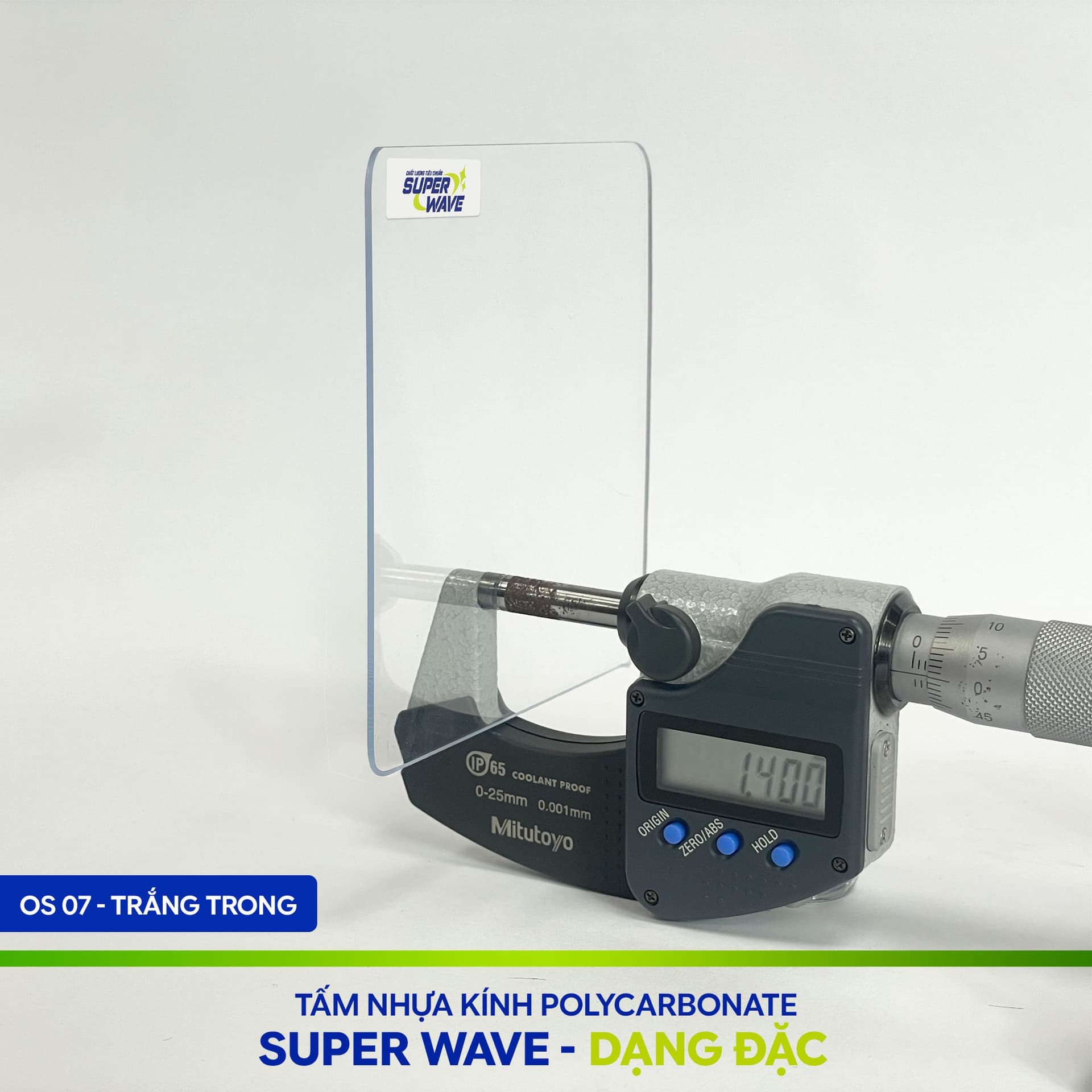 Tấm Polycarbonate Đặc Ruột 1.4MM Super Wave